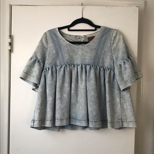 Denim babydoll top